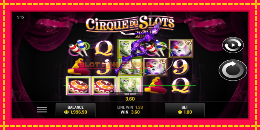 Cirque du Slots - automaatne põnevate proovitükkidega