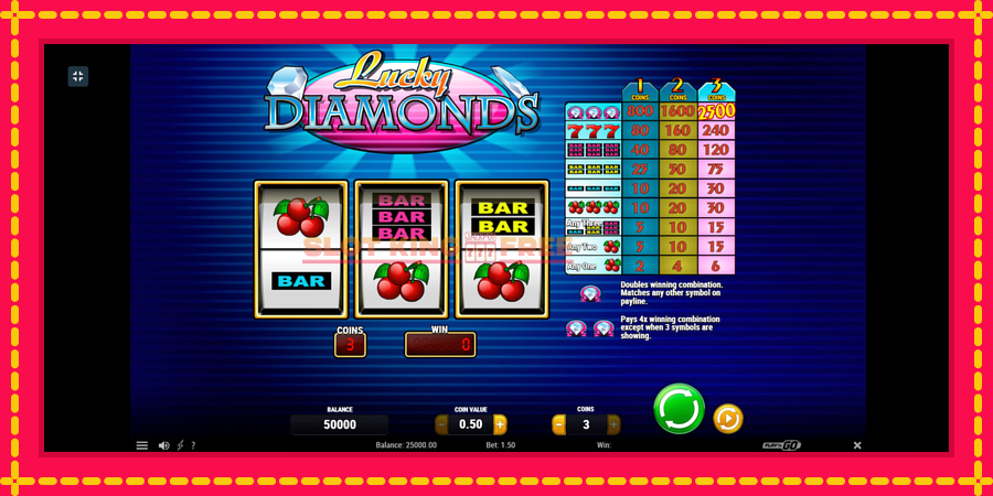 Lucky Diamonds - automaatne põnevate proovitükkidega