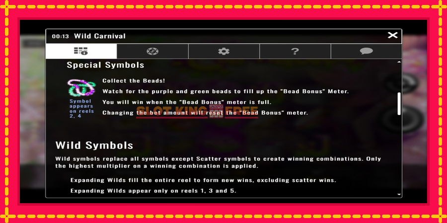 Wild Carnival - automaatne põnevate proovitükkidega
