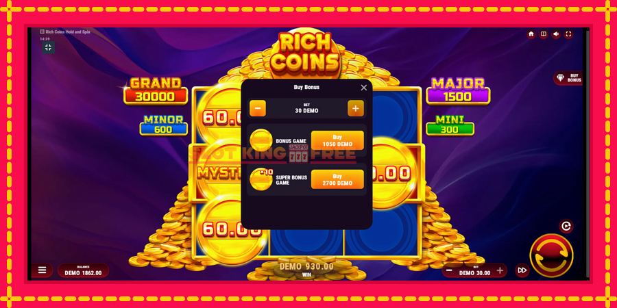 Rich Coins Hold and Spin - automaatne põnevate proovitükkidega