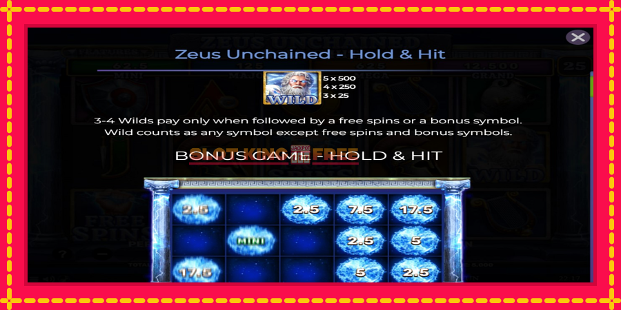 Zeus Unchained - Hold & Hit - automaatne põnevate proovitükkidega