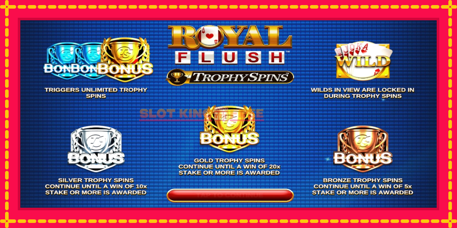 Royal Flush Trophy Spins - automaatne põnevate proovitükkidega