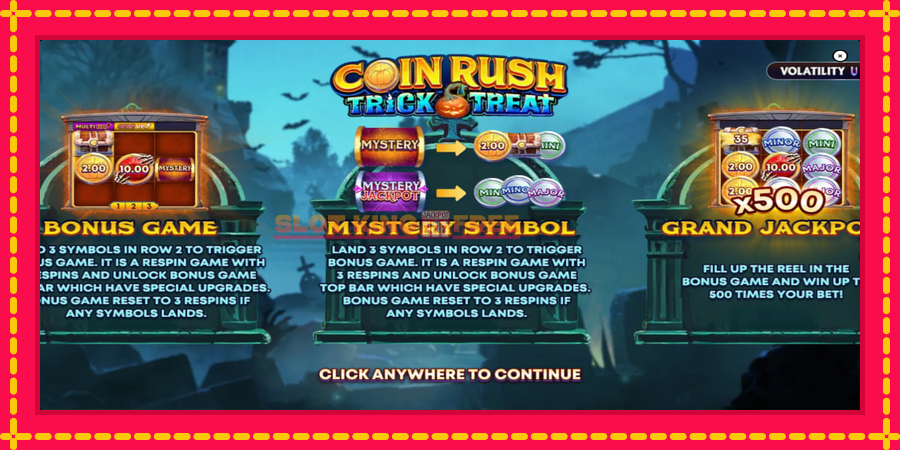 Coin Rush: Trick o Treat - automaatne põnevate proovitükkidega