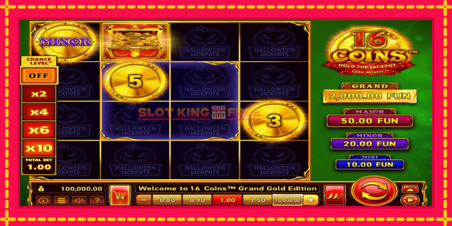 16 Coins Grand Gold Edition Halloween Jackpots - automaatne põnevate proovitükkidega