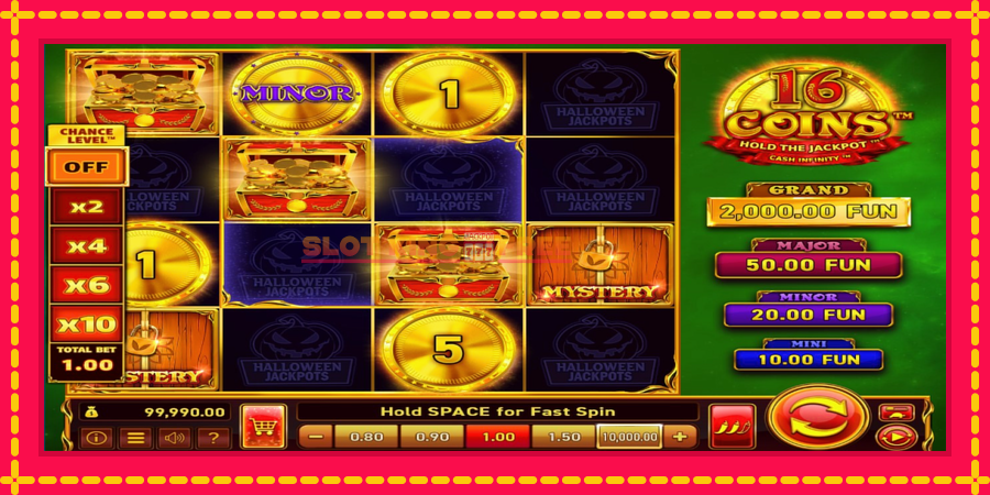 16 Coins Grand Gold Edition Halloween Jackpots - automaatne põnevate proovitükkidega