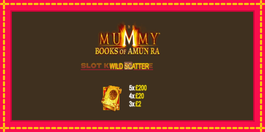 The Mummy Books of Amun Ra - automaatne põnevate proovitükkidega