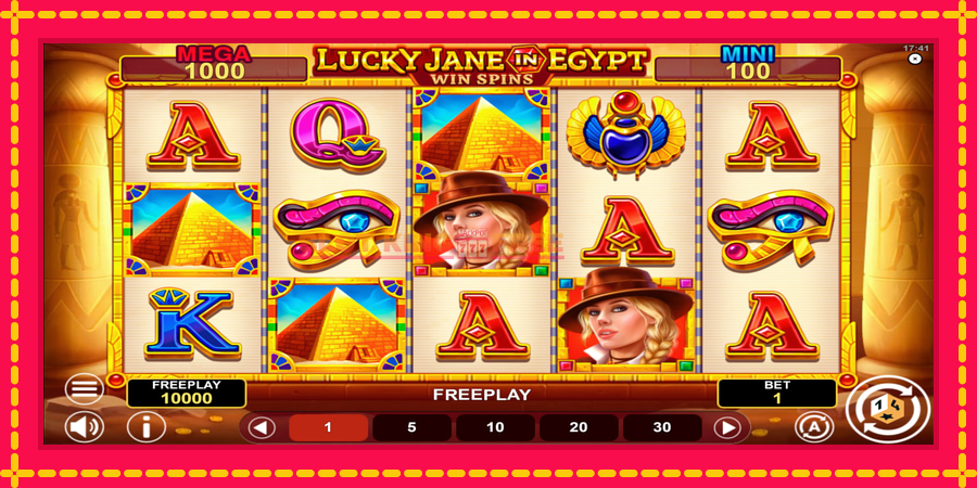 Lucky Jane in Egypt Win Spins - automaatne põnevate proovitükkidega