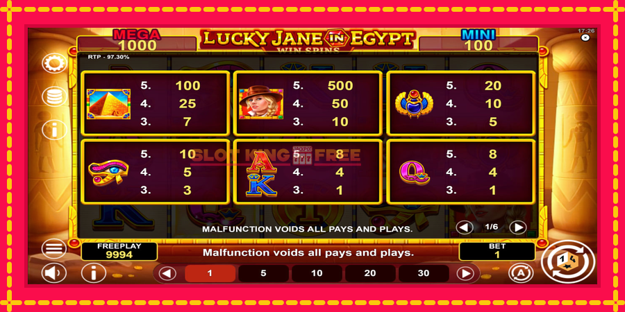 Lucky Jane in Egypt Win Spins - automaatne põnevate proovitükkidega