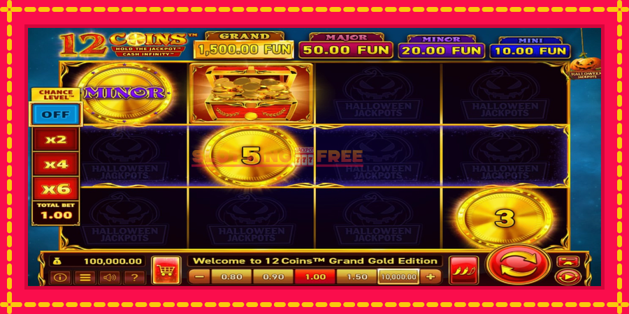 12 Coins Grand Gold Edition Halloween Jackpots - automaatne põnevate proovitükkidega