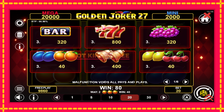 Golden Joker 27 Hold & Win - automaatne põnevate proovitükkidega