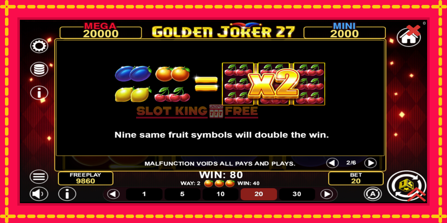 Golden Joker 27 Hold & Win - automaatne põnevate proovitükkidega