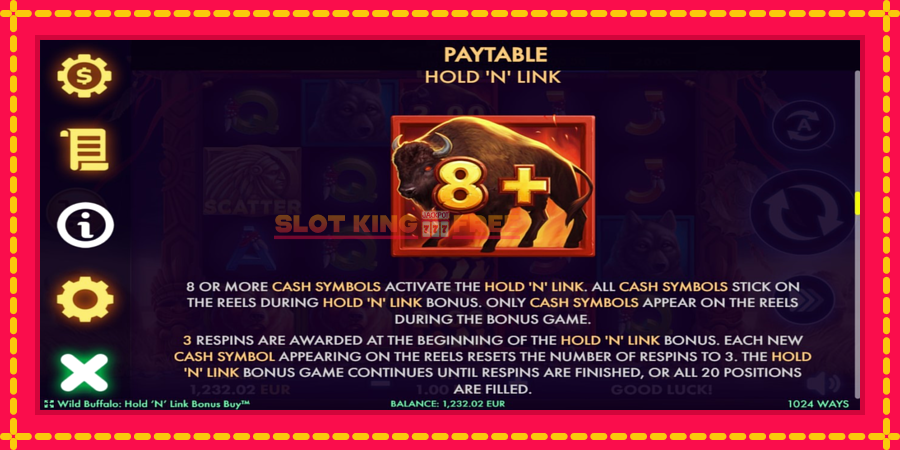 Wild Buffalo Hold N Link Bonus Buy - automaatne põnevate proovitükkidega