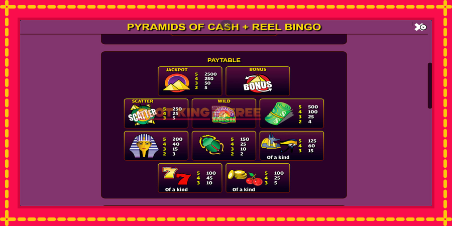 Pyramids of Cash with Reel Bingo - automaatne põnevate proovitükkidega