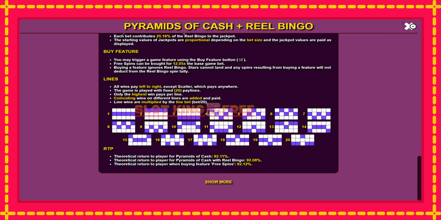 Pyramids of Cash with Reel Bingo - automaatne põnevate proovitükkidega