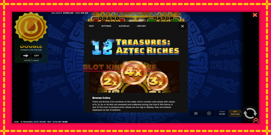 12 Treasures: Aztec Riches - automaatne põnevate proovitükkidega