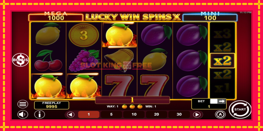 Lucky Win Spins X - automaatne põnevate proovitükkidega