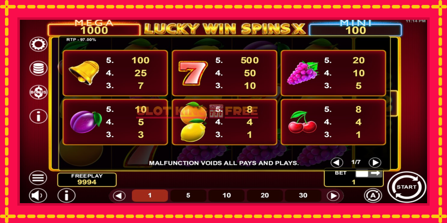 Lucky Win Spins X - automaatne põnevate proovitükkidega