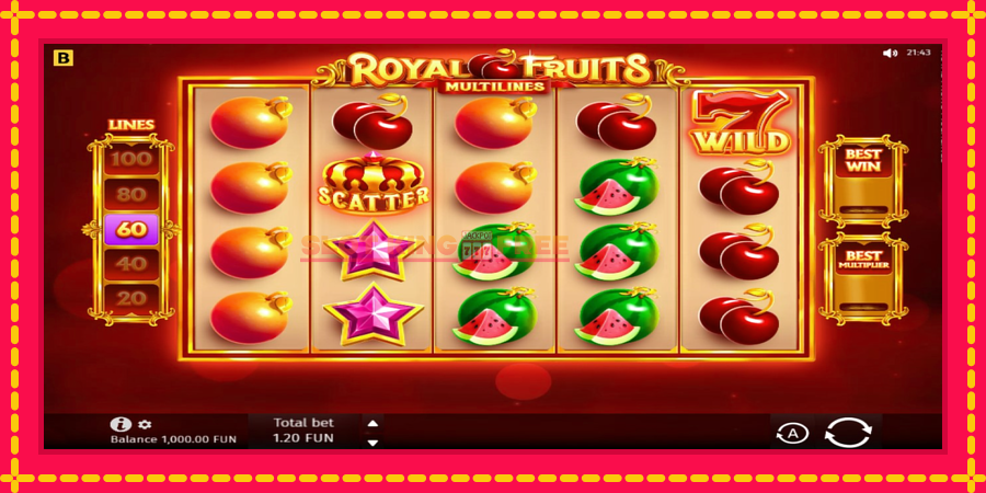 Royal Fruits Multilines - automaatne põnevate proovitükkidega