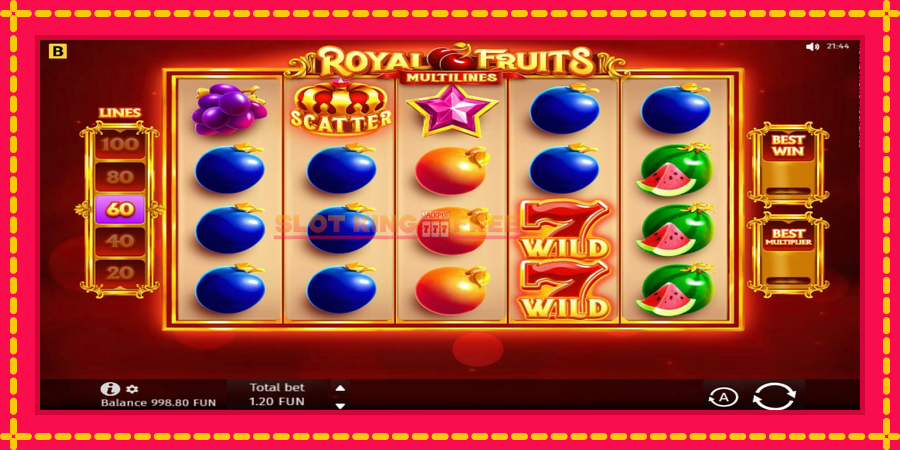 Royal Fruits Multilines - automaatne põnevate proovitükkidega