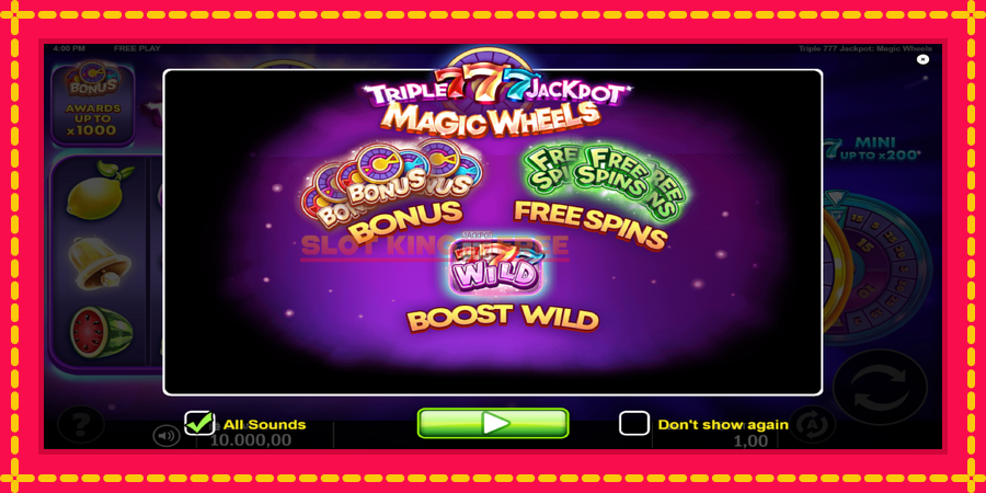 Triple 777 Jackpot Magic Wheels - automaatne põnevate proovitükkidega