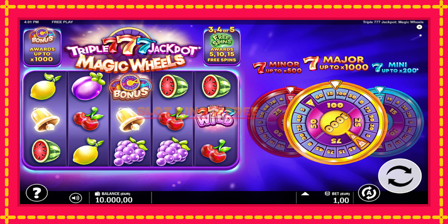 Triple 777 Jackpot Magic Wheels - automaatne põnevate proovitükkidega