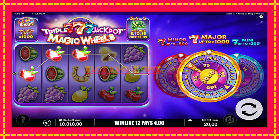 Triple 777 Jackpot Magic Wheels - automaatne põnevate proovitükkidega