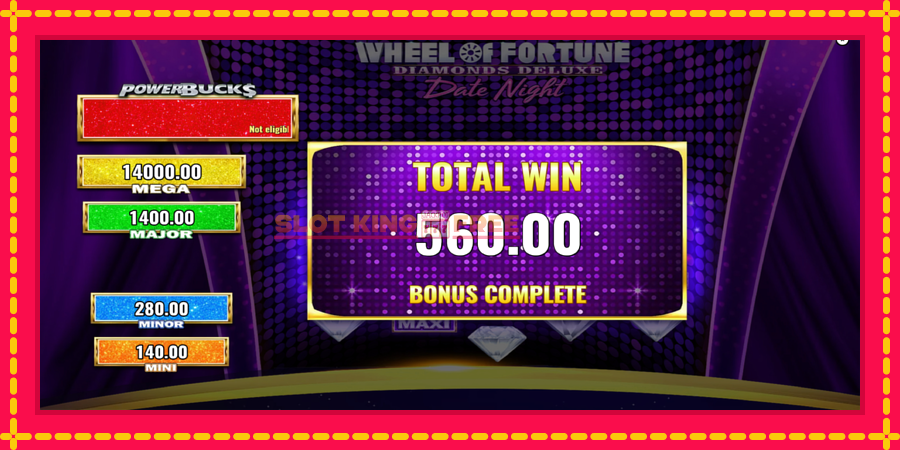 PowerBucks Wheel of Fortune Diamonds Deluxe Date Night - automaatne põnevate proovitükkidega