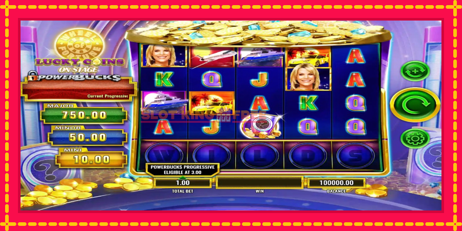 PowerBucks Wheel of Fortune Lucky Coins On Stage - automaatne põnevate proovitükkidega