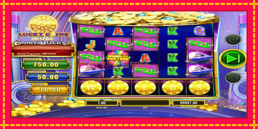 PowerBucks Wheel of Fortune Lucky Coins On Stage - automaatne põnevate proovitükkidega