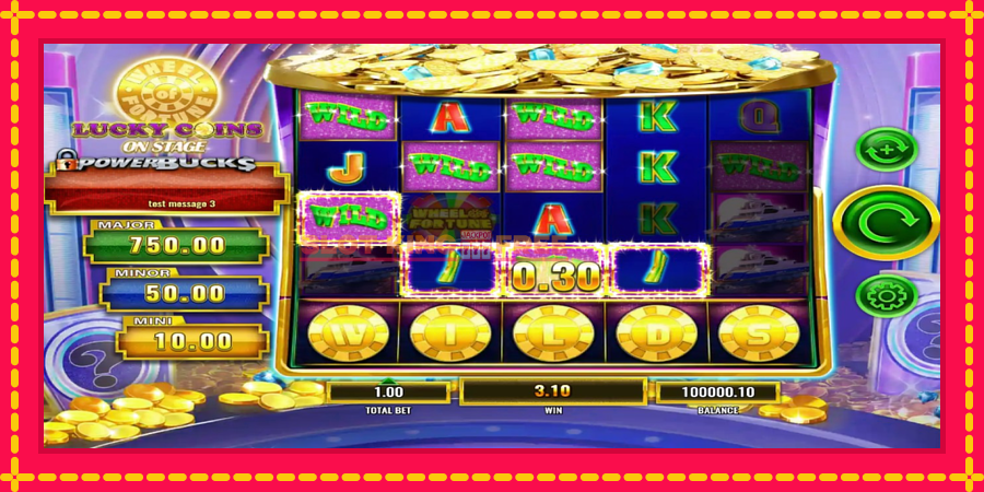 PowerBucks Wheel of Fortune Lucky Coins On Stage - automaatne põnevate proovitükkidega