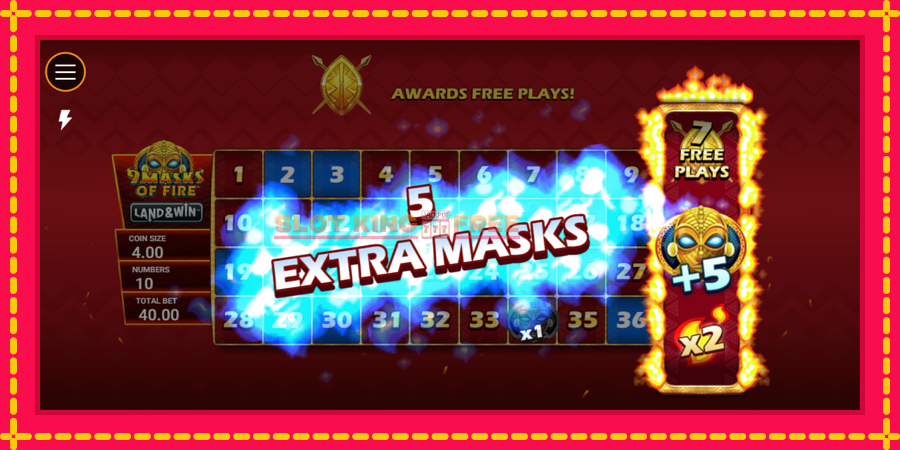 9 Masks of Fire Land & Win - automaatne põnevate proovitükkidega