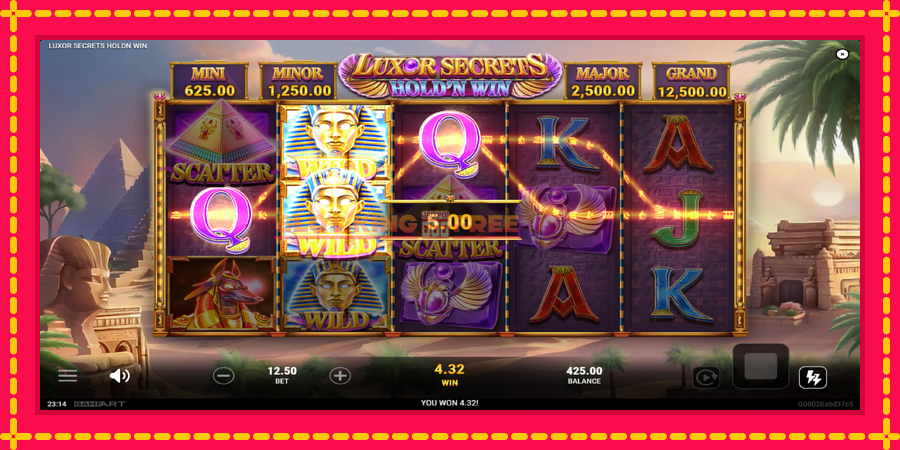 Luxor Secrets Holdn Win - automaatne põnevate proovitükkidega