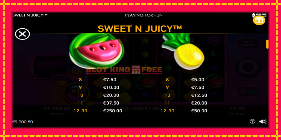 Sweet N Juicy - automaatne põnevate proovitükkidega