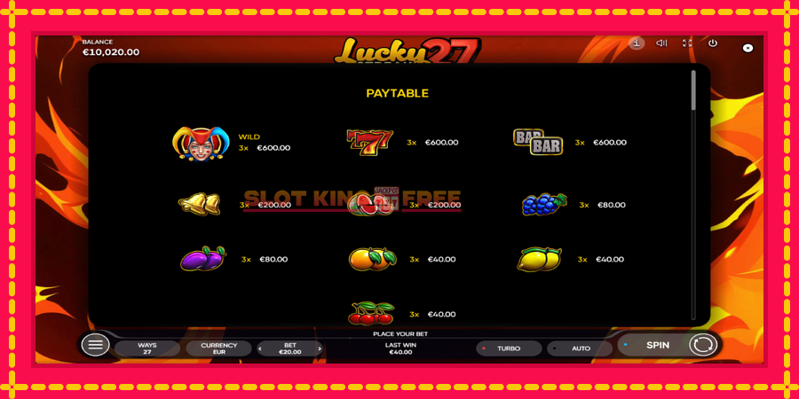 Lucky Streak 27 - automaatne põnevate proovitükkidega