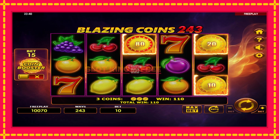 Blazing Coins 243 - automaatne põnevate proovitükkidega