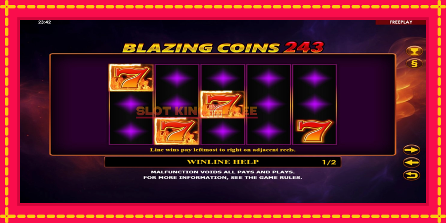 Blazing Coins 243 - automaatne põnevate proovitükkidega