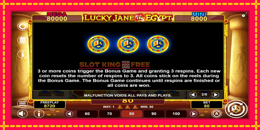 Lucky Jane in Egypt Hold & Win - automaatne põnevate proovitükkidega