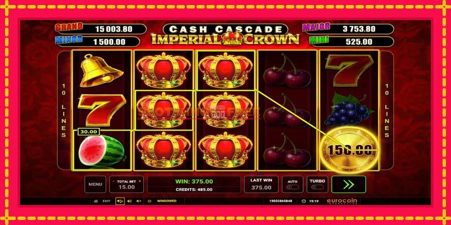 Cash Cascade Imperial Crown - automaatne põnevate proovitükkidega