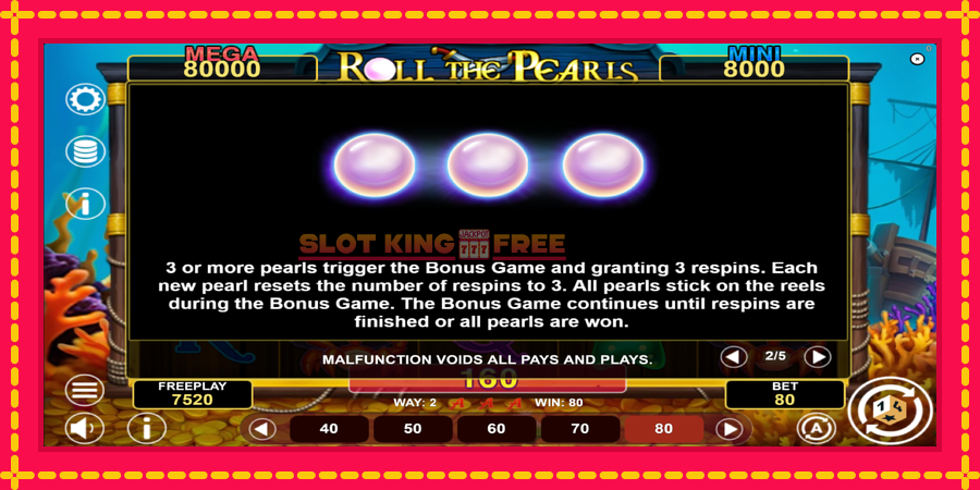 Roll The Pearls Hold & Win - automaatne põnevate proovitükkidega