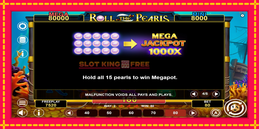 Roll The Pearls Hold & Win - automaatne põnevate proovitükkidega