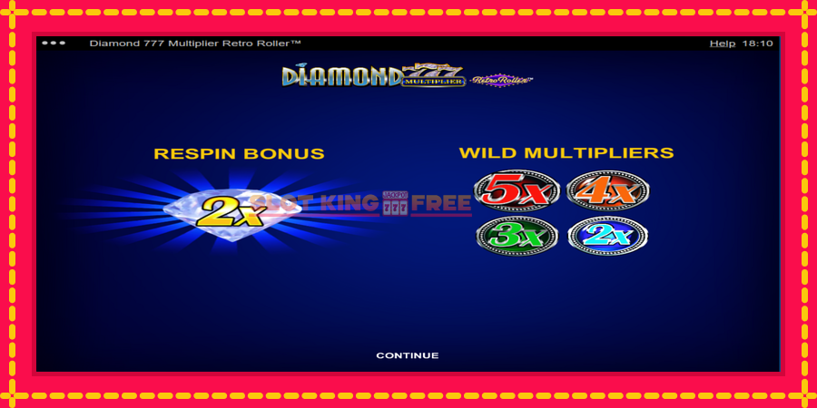 Diamond 777 Multiplier Retro Roller - automaatne põnevate proovitükkidega