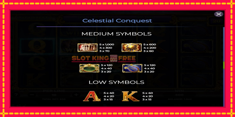 Celestial Conquest - automaatne põnevate proovitükkidega