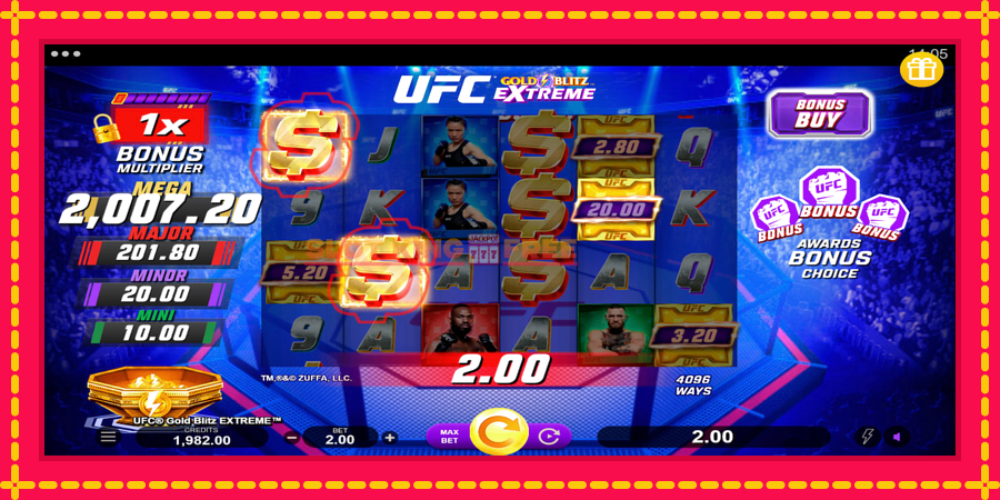 UFC Gold Blitz Extreme - automaatne põnevate proovitükkidega