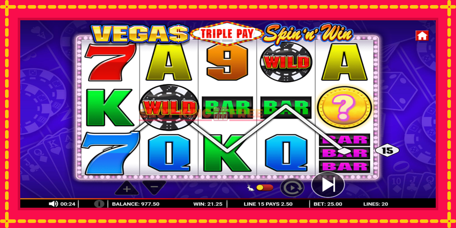 Vegas Triple Pay Spin n Win - automaatne põnevate proovitükkidega