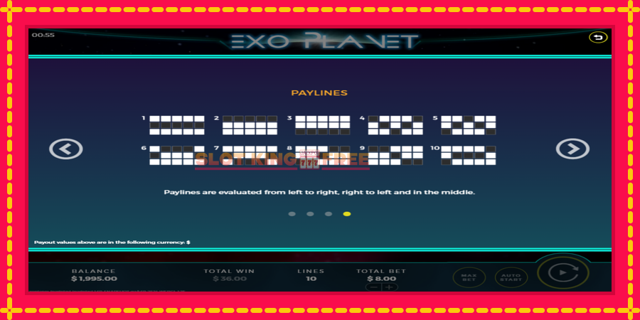 Exo Planet - automaatne põnevate proovitükkidega