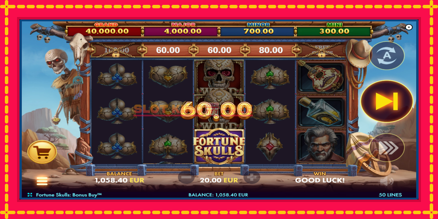 Fortune Skulls Bonus Buy - automaatne põnevate proovitükkidega