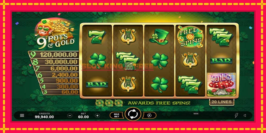 9 Pots of Gold Land & Win - automaatne põnevate proovitükkidega