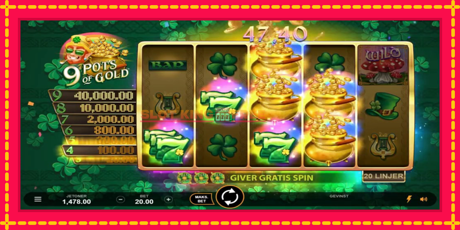 9 Pots of Gold Land & Win - automaatne põnevate proovitükkidega