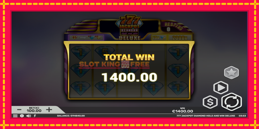 777 Jackpot Diamond Hold and Win Deluxe - automaatne põnevate proovitükkidega