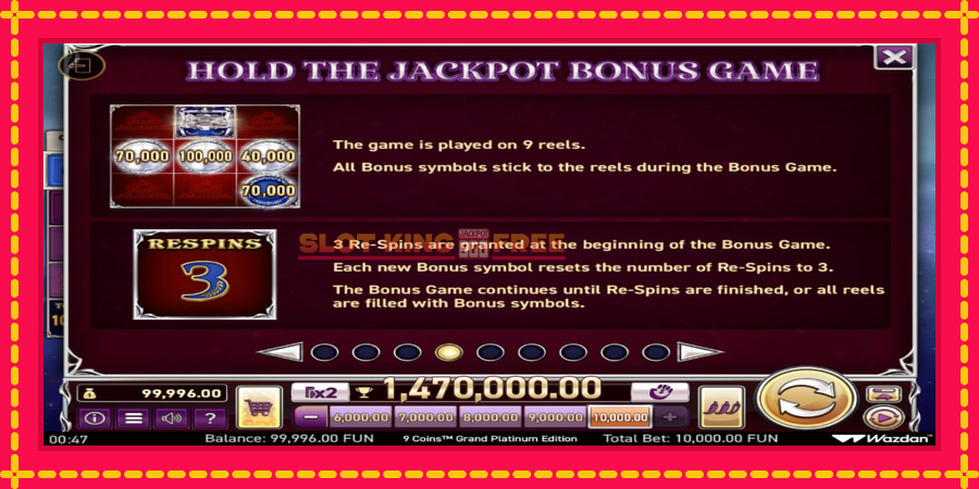 9 Coins Grand Platinum Edition Score The Jackpot - automaatne põnevate proovitükkidega